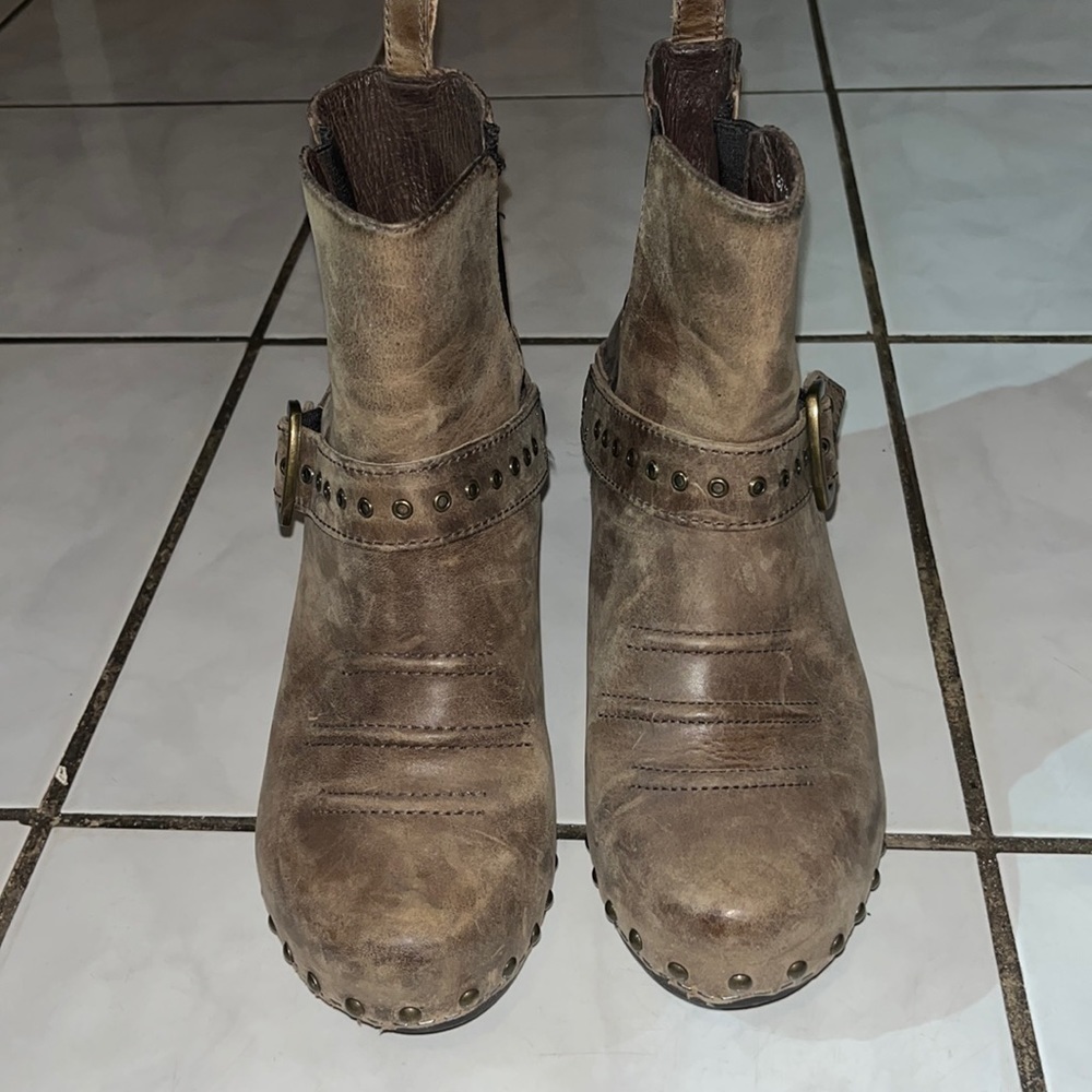 Dansko Reegan Leather Moto Ankle Boot Clogs Size 37 6.5-7 - Picture 3 of 11